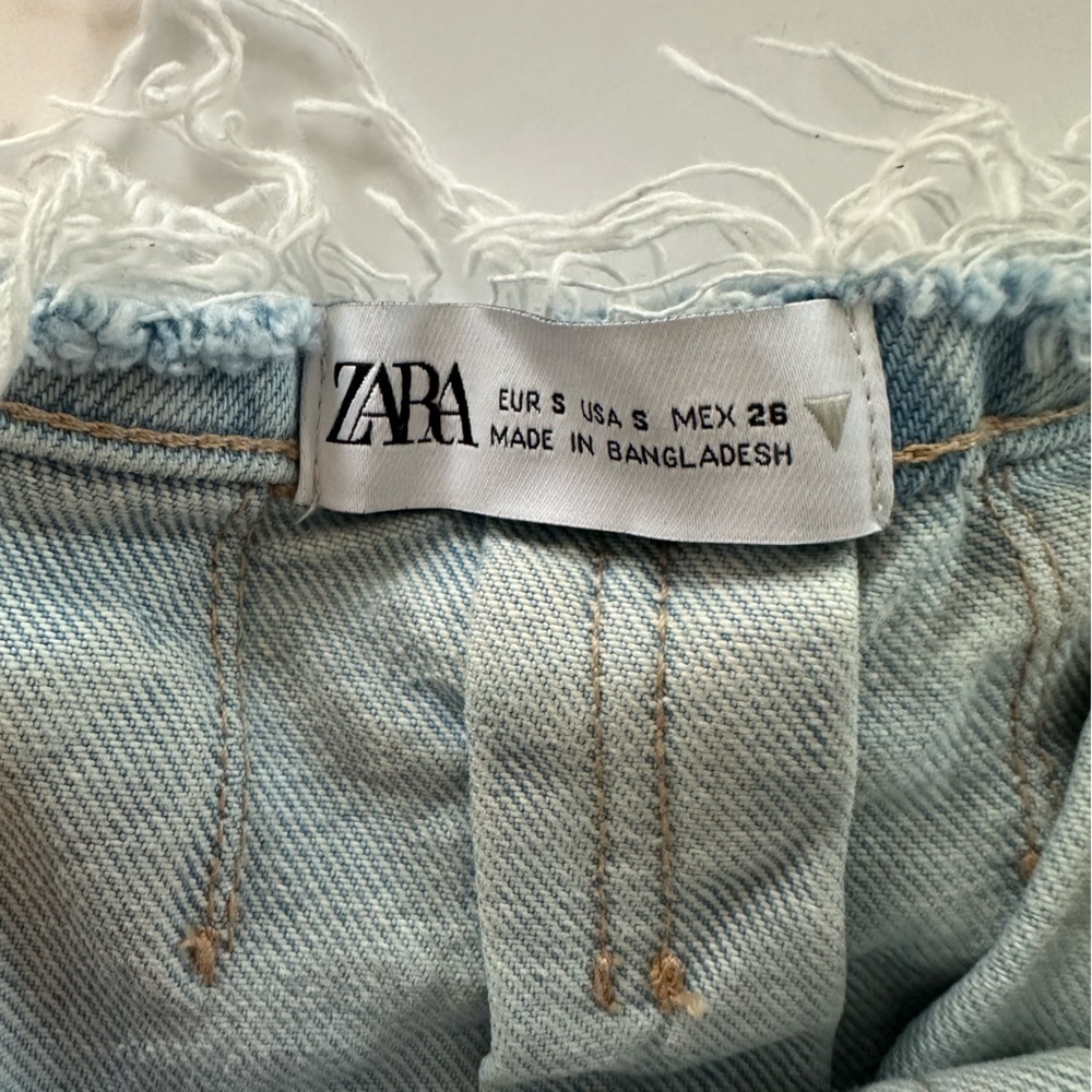 Zara Skirt Womens Small Denim Micro Mini Pleated Y2K 90s Blue - Picture 4 of 6